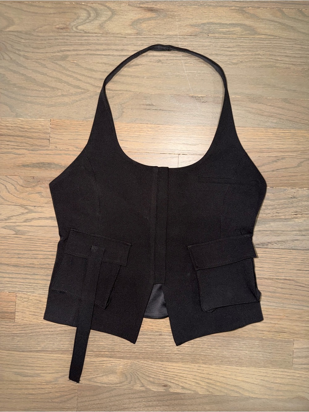 Zara halter top with cargo pockets and a front zipper